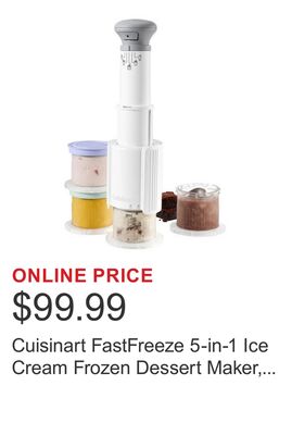 Cuisinart FastFreeze 5-in-1 Ice Cream Frozen Dessert Maker, Includes 4 Mixing Cups with Lids
