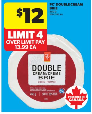 PC® DOUBLE CREAM BRIE, 450 G