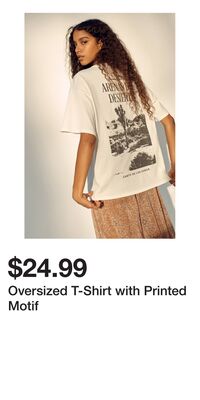 Oversized T-Shirt with Printed Motif