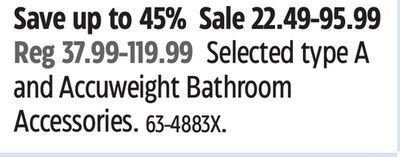 Accuweight Selected type A and Accuweight Bathroom Accessories