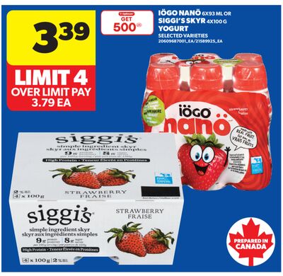 IÖGO NANÖ, 6X93 ML OR SIGGI'S SKYR, 4X100 G YOGURT