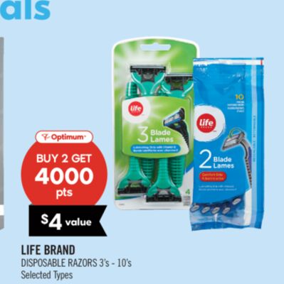 LIFE BRAND DISPOSABLE RAZORS