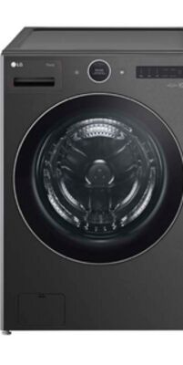 LG 5.8 Cu. Ft. Smart Front-Load High-Efficiency Steam Washer - Black Steel - Stackable - WM6700HBA