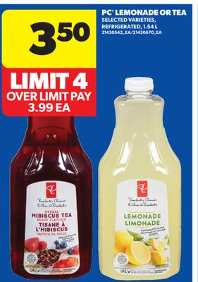 PC® LEMONADE OR TEA, 1.54 L