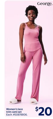 Women's lace trim cami set