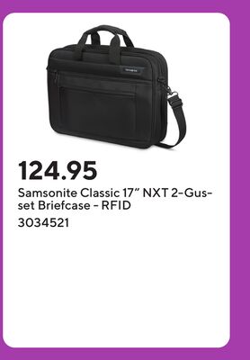 Samsonite Classic 17" NXT 2-Gusset Briefcase - RFID