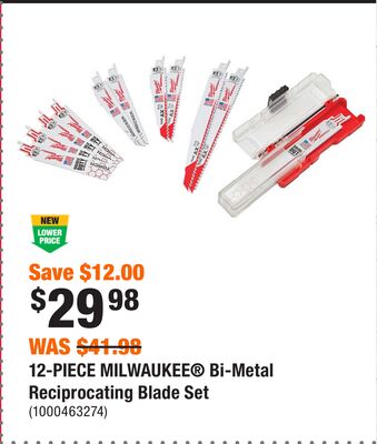 12-PIECE MILWAUKEE® Bi-Metal Reciprocating Blade Set