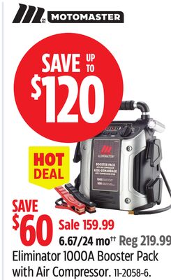 Motomaster Eliminator 1000A Booster Pack with Air Compressor