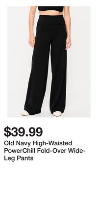 Old Navy High-Waisted PowerChill Fold-Over Wide-Leg Pants