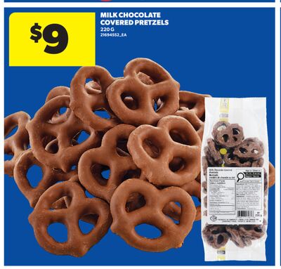 MILK CHOCOLATE COVERED PRETZELS, 220 G