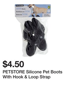 PETSTORE Silicone Pet Boots With Hook & Loop Strap