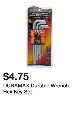 DURAMAX Durable Wrench Hex Key Set