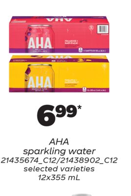 AHA SPARKLING WATER, 12X355 ML