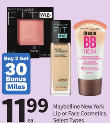 Maybelline New York Lip or Face Cosmetics