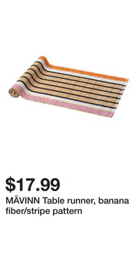 MÄVINN Table runner, banana fiber/stripe pattern