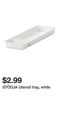 STÖDJA Utensil tray, white