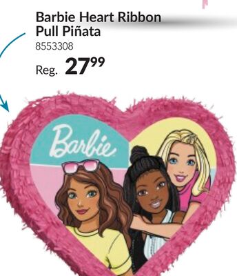 Barbie Heart Ribbon Pull Kids Party Pinata