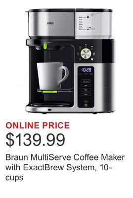 Braun MultiServe Coffee Maker with ExactBrew System, 10-cups