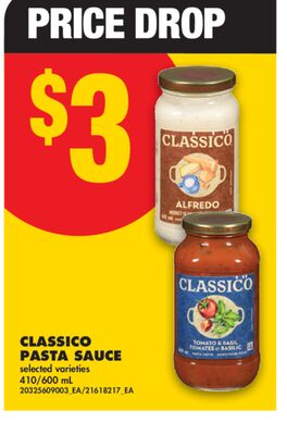 CLASSICO PASTA SAUCE, 410/600 mL