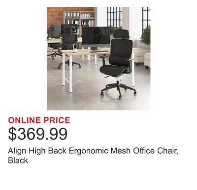 Align High Back Ergonomic Mesh Office Chair, Black