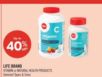 LIFE BRAND VITAMIN or NATURAL HEALTH PRODUCTS
