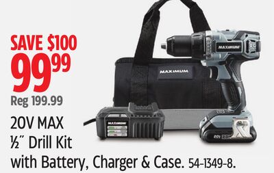 MAXIMUM 20V MAX 1/2" Drill Kit with Battery, Charger & Case