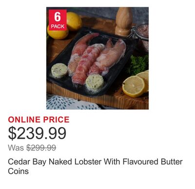 Cedar Bay Naked Lobster With Flavoured Butter Coins