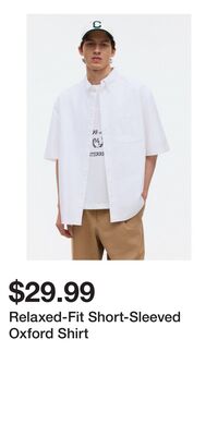 Relaxed-Fit Short-Sleeved Oxford Shirt