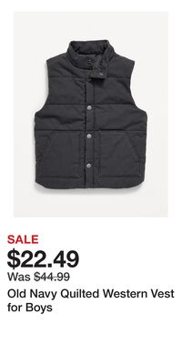 Old Navy Quilted Western Vest for Boys