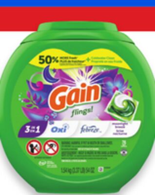 Gain laundry detergent 128 loads, Flings!