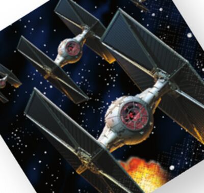 Disney Star Wars Square Paper Disposable Beverage Napkins, Black, 5-in, 16-pk, 2-ply, for Star Wars Birthday Party