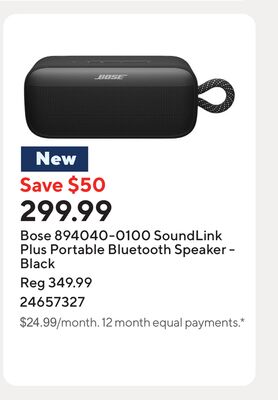 Bose 894040-0100 SoundLink Plus Portable Bluetooth Speaker - Black