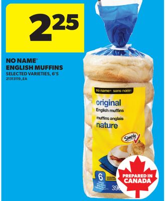 NO NAME® ENGLISH MUFFINS, 6' S
