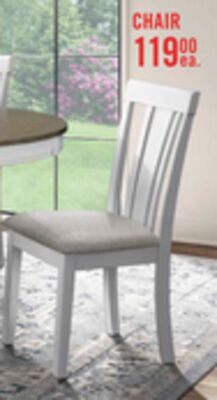 Brook Dining Chair with Polyester Fabric - White/Grey