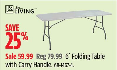 6´ Folding Table with Carry Handle.