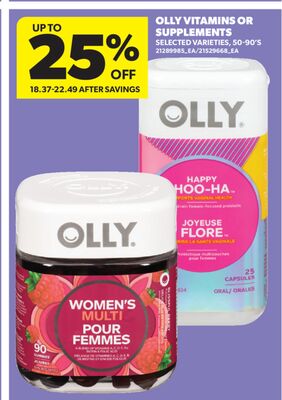 OLLY VITAMINS OR SUPPLEMENTS, 50-90'S
