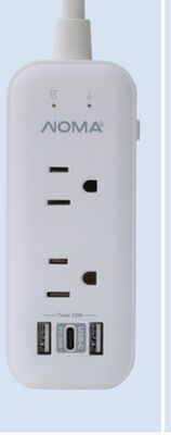 NOMA 4-Outlet Power Bar with 2 USB/USB-C Ports.