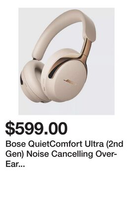 Bose QuietComfort Ultra (2nd Gen) Noise Cancelling Over-Ear Wireless Bluetooth Headphones with Mic/Remote - Driftwood Sand
