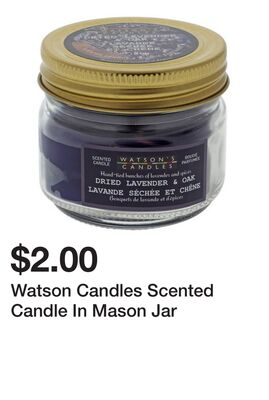 Watson Candles Scented Candle In Mason Jar