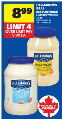 HELLMANN'S REAL MAYONNAISE, 1.42 L