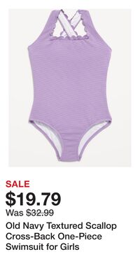 Old Navy Textured Scallop Cross-Back One-Piece Swimsuit for Girls