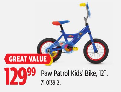 Paw Patrol Kids' Bike, 12˝.
