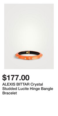 ALEXIS BITTAR Crystal Studded Lucite Hinge Bangle Bracelet