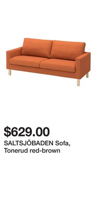 SALTSJÖBADEN Sofa, Tonerud red-brown