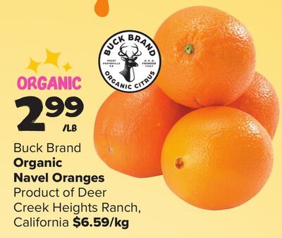 Buck Brand Organic Navel Oranges