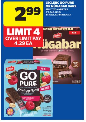 LECLERC GO PURE OR NÜGABAR BARS, 5'S, 140-175 G