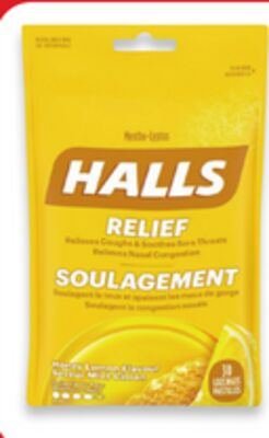 Halls lozenges 30-pack.