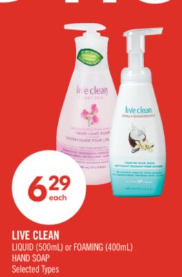 LIVE CLEAN LIQUID (500mL) or FOAMING (400mL) HAND SOAP