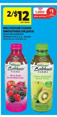 BOLTHOUSE FARMS SMOOTHIES OR JUICE, 946 ML