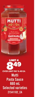 MUTTI PASTA SAUCE, 660 mL